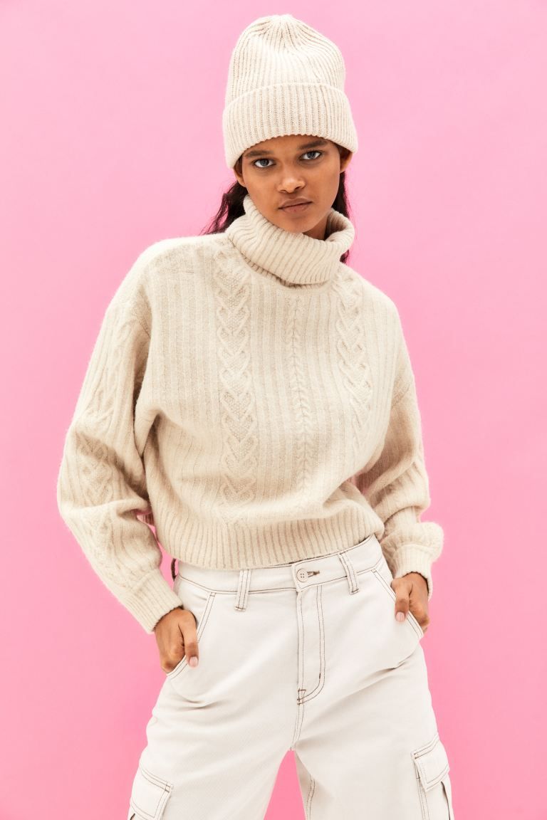 Cable-knit Turtleneck Sweater | H&M (US + CA)