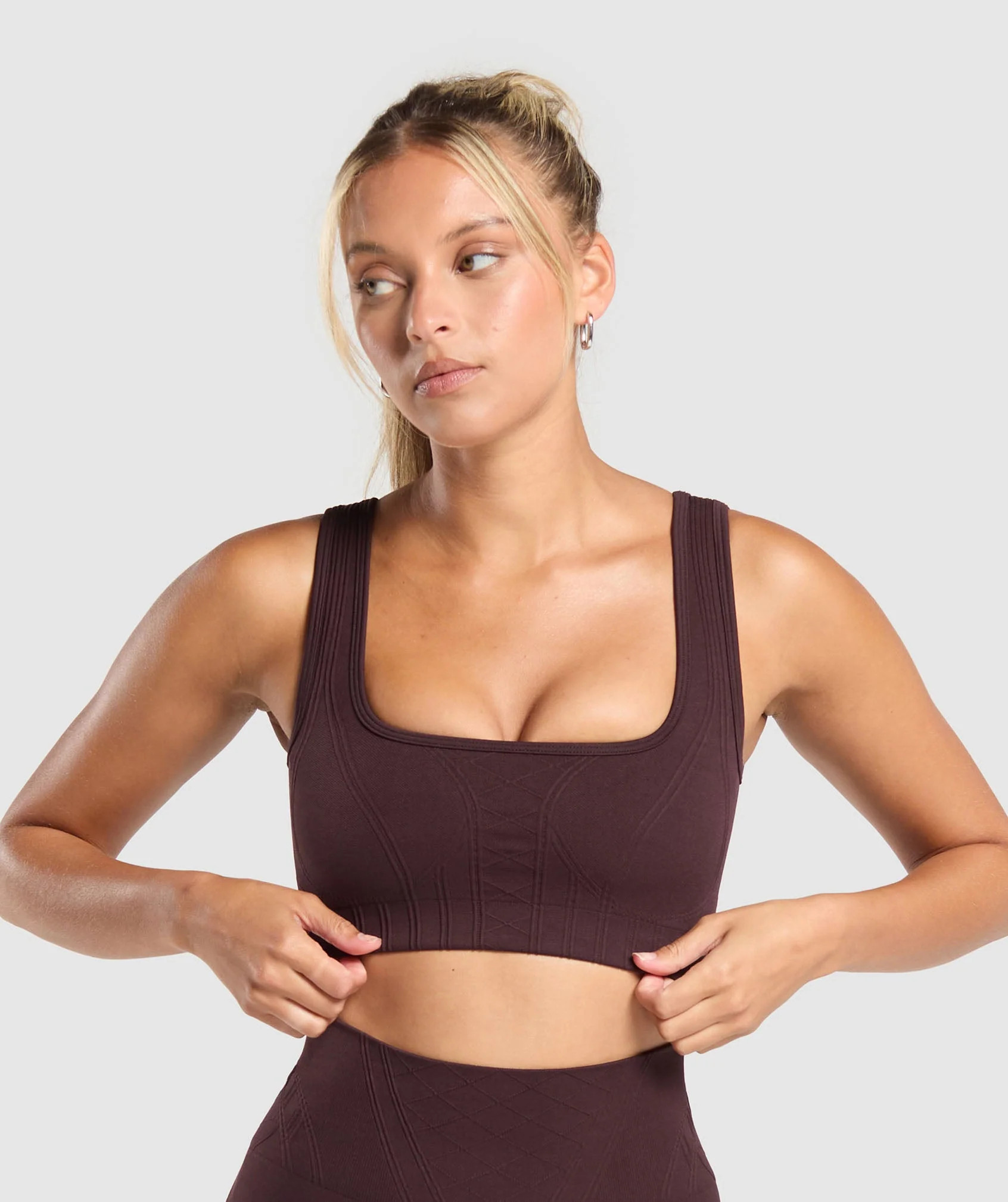 Gymshark Corset Seamless Sports Bra - Heritage Brown | Gymshark US