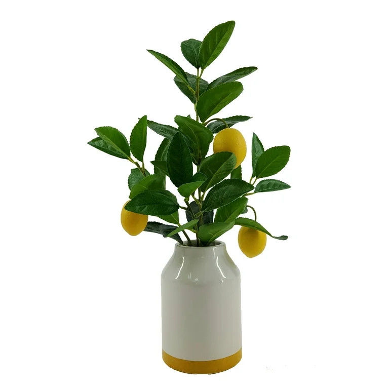 Mainstays by Becky G. & Alejandra 14.5" Artificial Lemon Tree in White Ceramic Vase | Walmart (US)