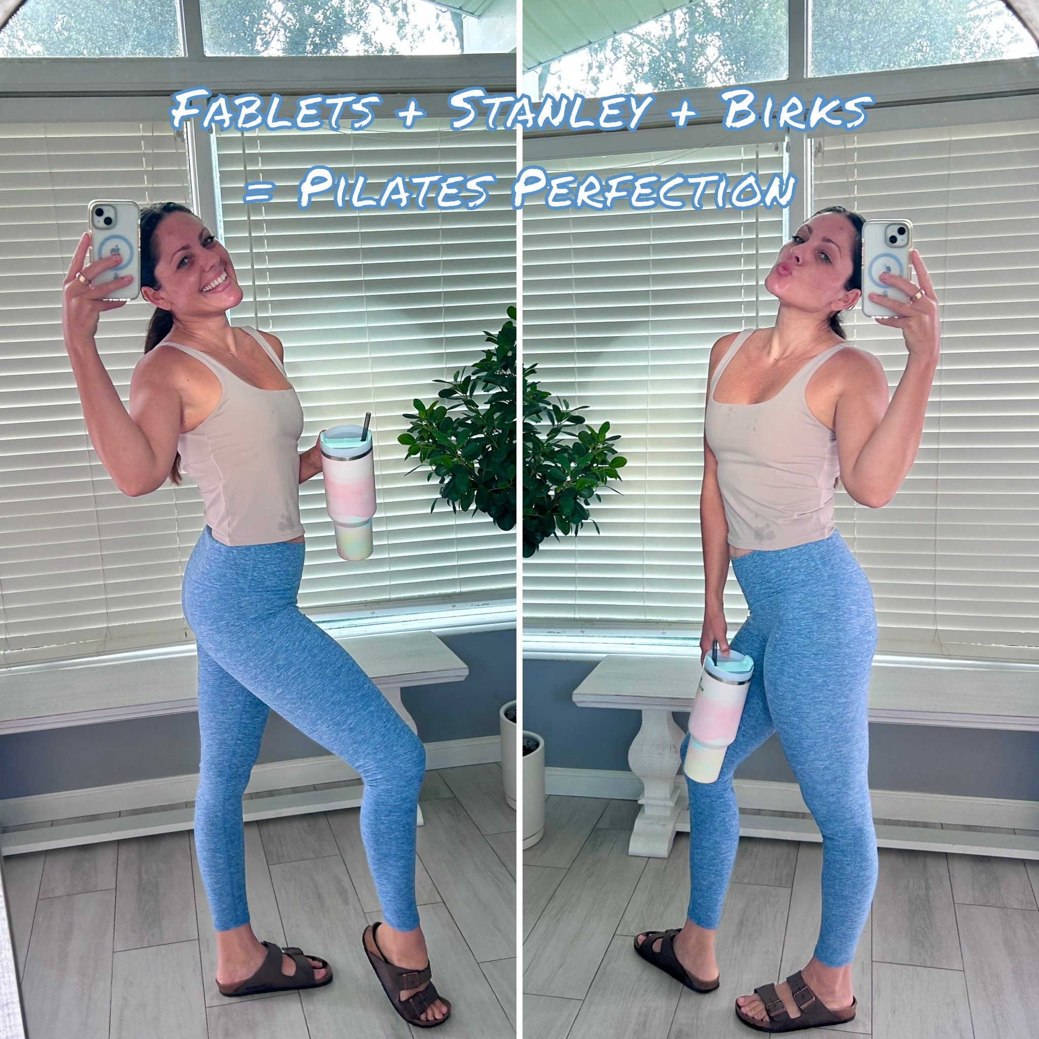 Another fabletics fit for pilates
wearing a medium in the softest set 🖤
stanley in hand ☕ birks on feet 👣
slicked back w/ briogeo & ilia light glam ✨
natural. clean. comfy.
mirror + bench = fave little corner 🪞🌿

#LTKActive #LTKHome #LTKTravel