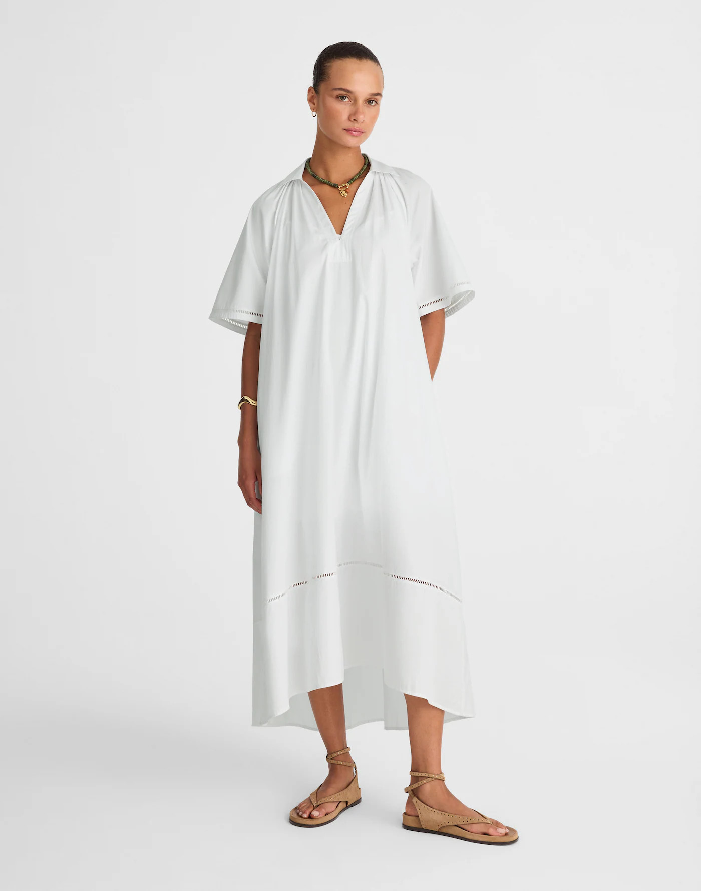 Poplin Splitneck Midi Shirtdress | Madewell