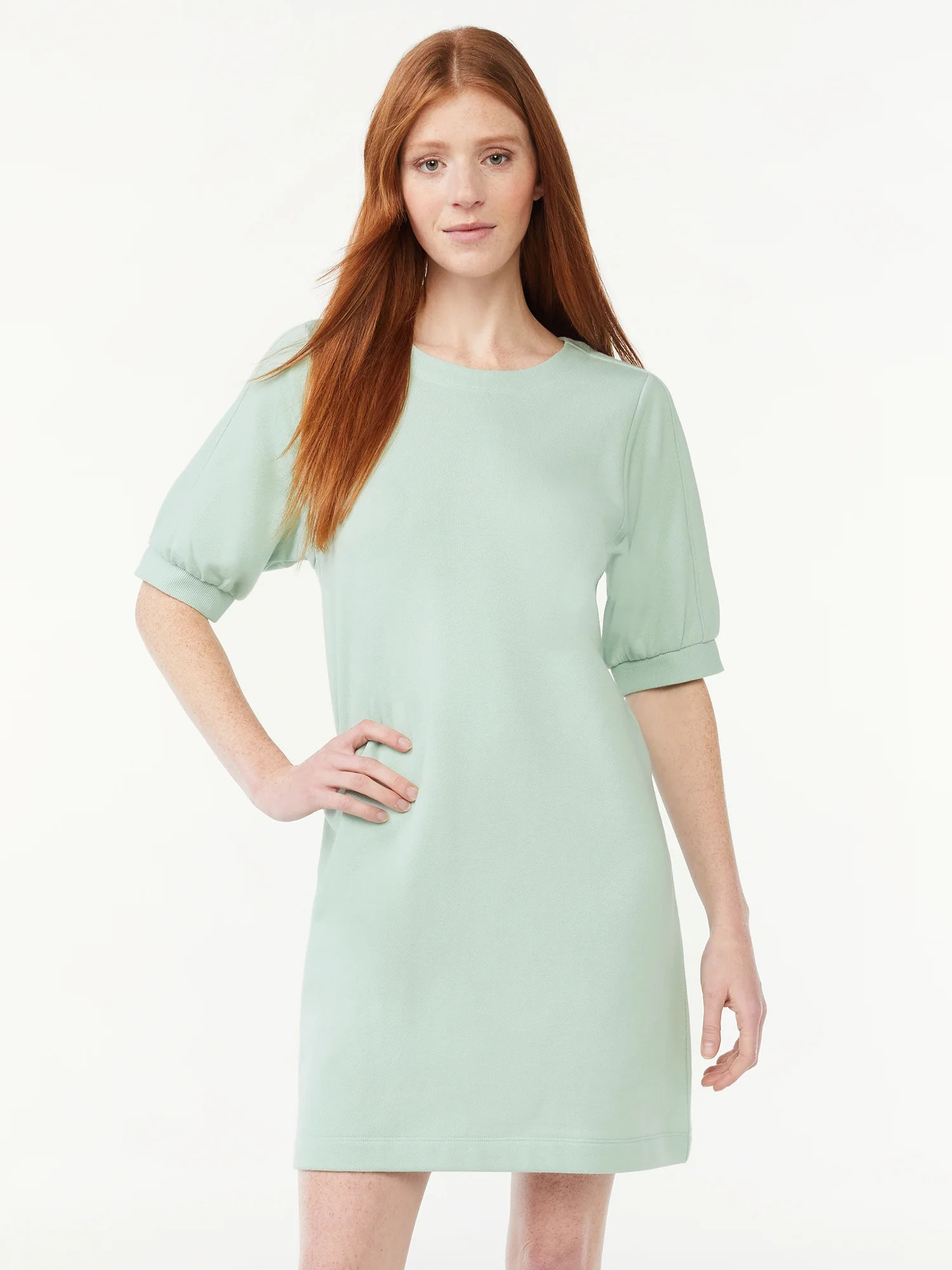 Free Assembly Women's Bow Back Mini Dress with Puff Sleeves - Walmart.com | Walmart (US)