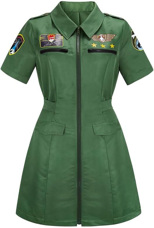 frawirshau Men's Flight Suit Costume Military Fighter Pilot Jumpsuit Halloween Costume | Amazon (US)