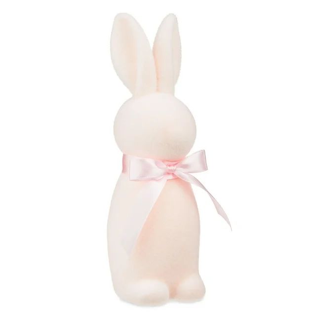 Easter Flocked Bunny Decor, Pink, 9 Inch, by Way To Celebrate | Walmart (US)