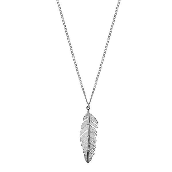 LC Lauren Conrad Long Feather Pendant Necklace | Kohl's