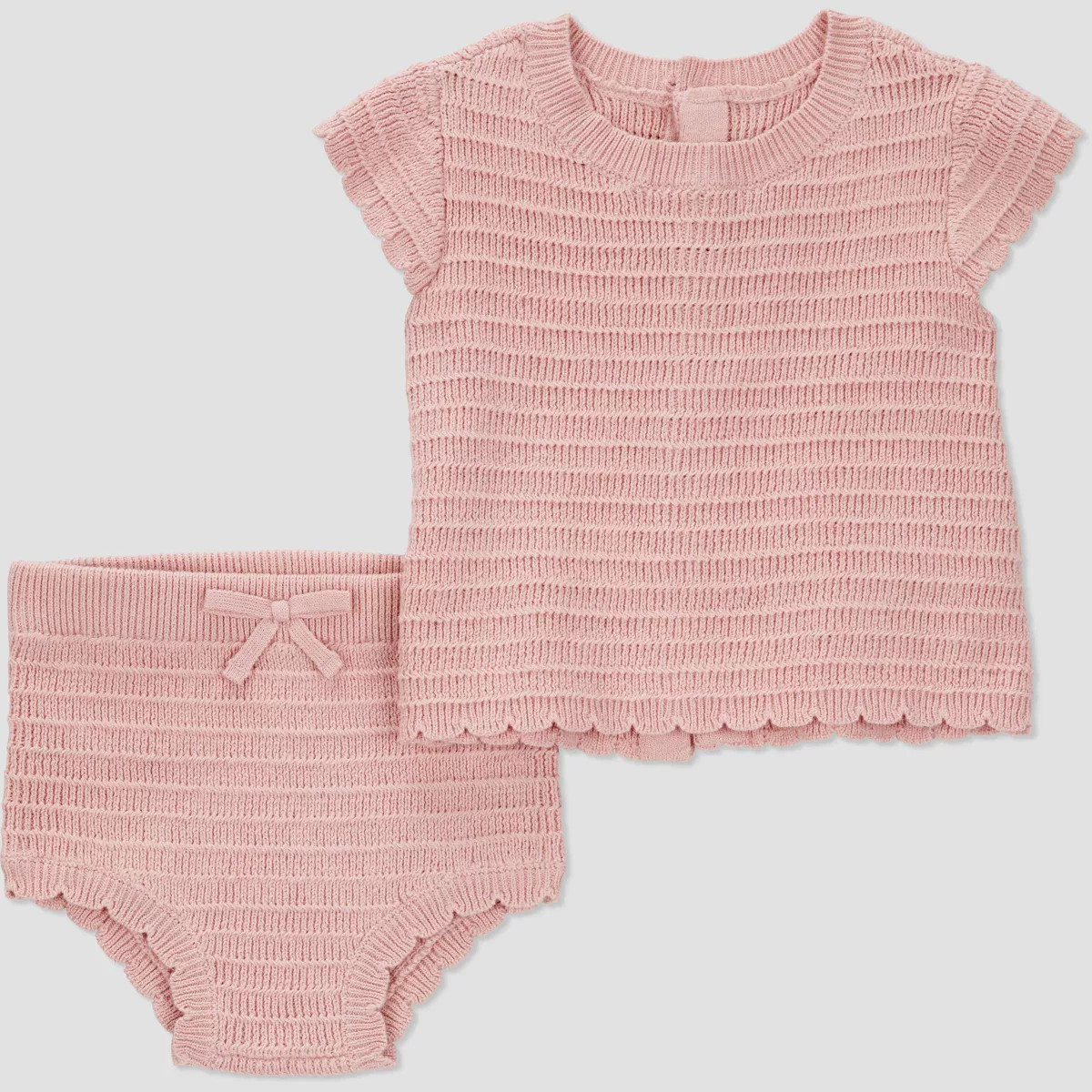 Carter's Just One You®️ Baby Girls' Solid Knit 2pc Top & Bottom Set - Pink 18M: Cotton Tunic &... | Target