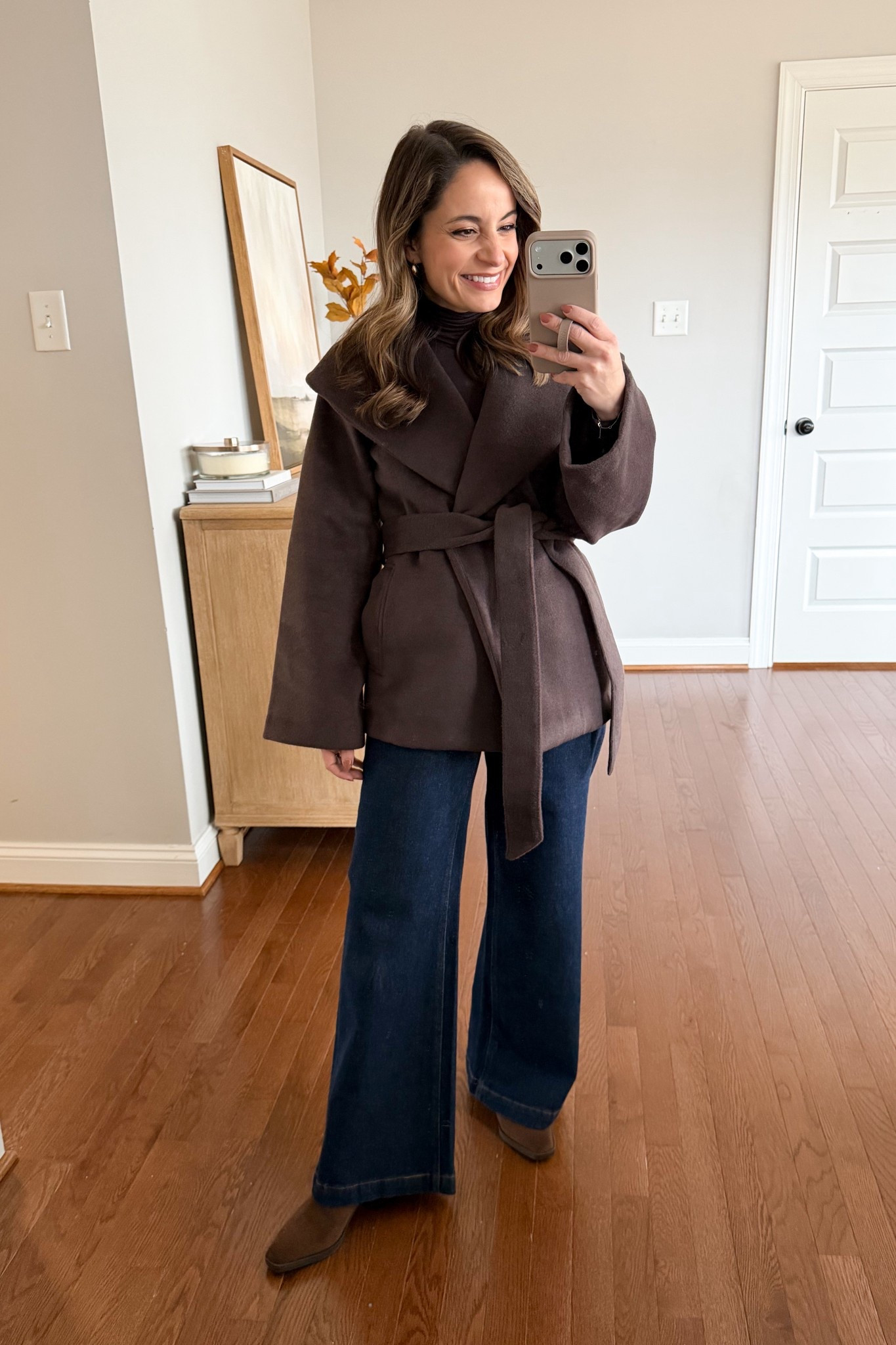 A look at how the waterproof boots look with wide leg jeans and a wrap coat! 

Coat (Nordstrom): xxs/xs - a little long at the sleeves but overall a good fit 
Top (Nordstrom): xxs 
Jeans (Gap): petite 24 - 10” rise, 28.5” inseam, tts 

(Fall outfits, winter outfits, petite fashion, wrap coat, waterproof boots) 

#LTKPetite #LTKSeasonal