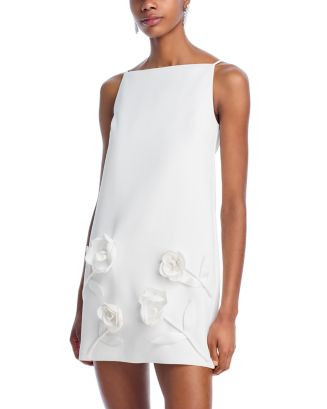 White Crepe Flower Mini Dress - Exclusive | Bloomingdale's (US)