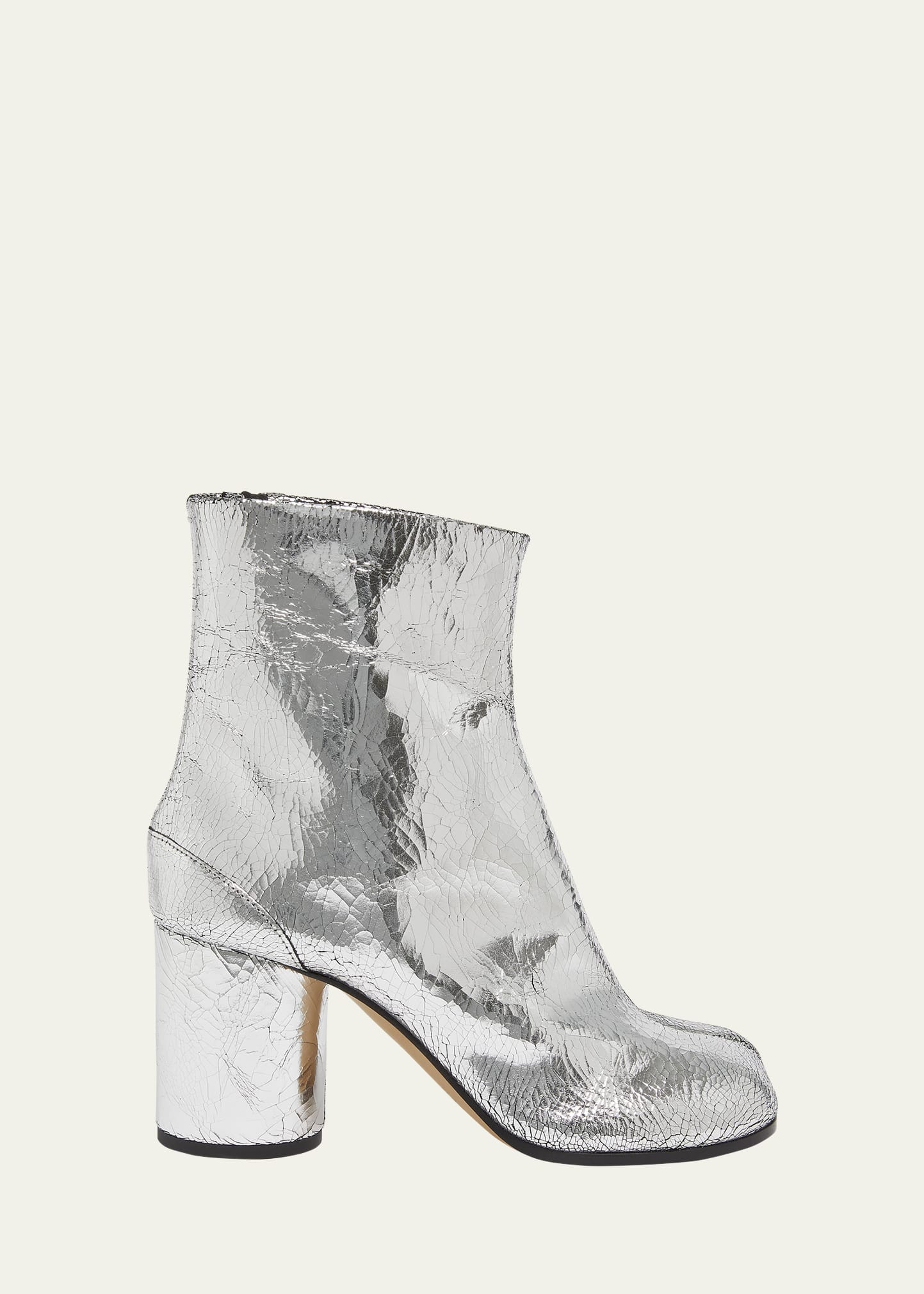 Maison Margiela Tabi Split-Toe Metallic Leather Ankle Boots | Bergdorf Goodman