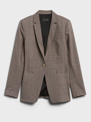 Long & Lean-Fit Washable Wool-Blend Blazer | Banana Republic (US)