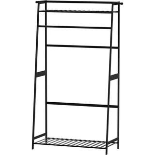 Black Clothes Rack Storage Shelves Clothes Freestanding Garment Rack For Living Bedroom | The Home Depot