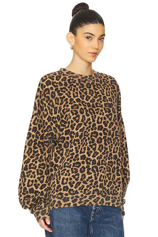 Miles Sweatshirt in Black & Brown Leopard | Revolve Clothing (Global)