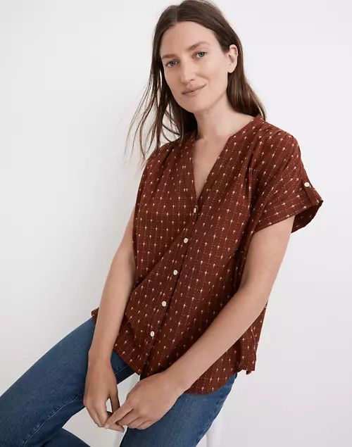 Collarless Central Shirt in Jacquard | Madewell