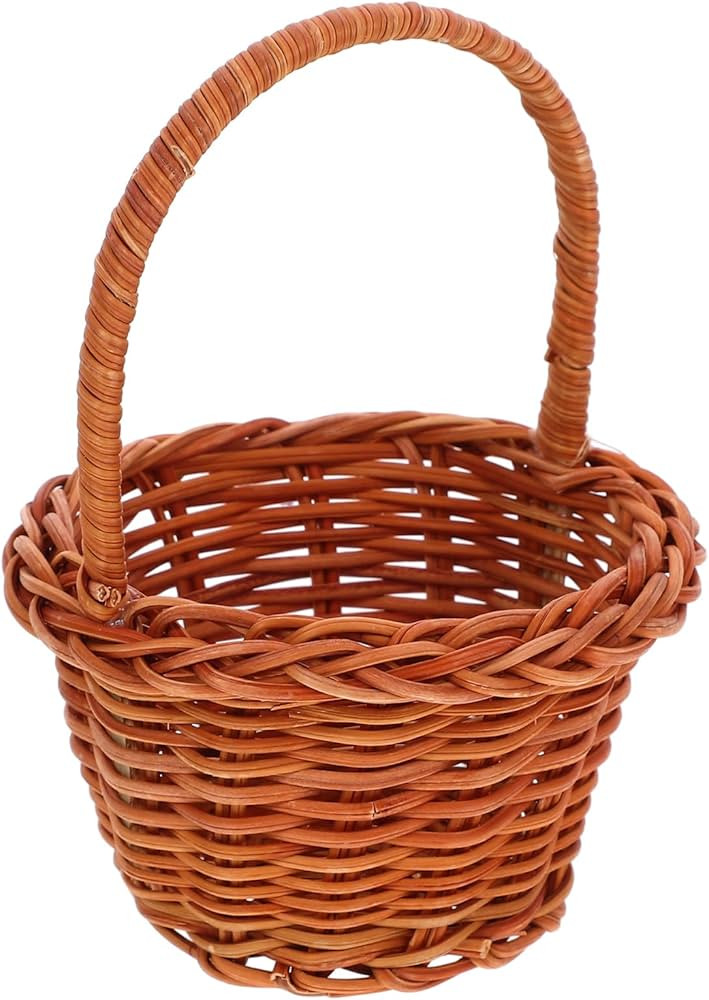 MAGICLULU Mini Rattan Woven Basket Natural Round Picnic Basket with Handle Woven Wicker Storage B... | Amazon (US)