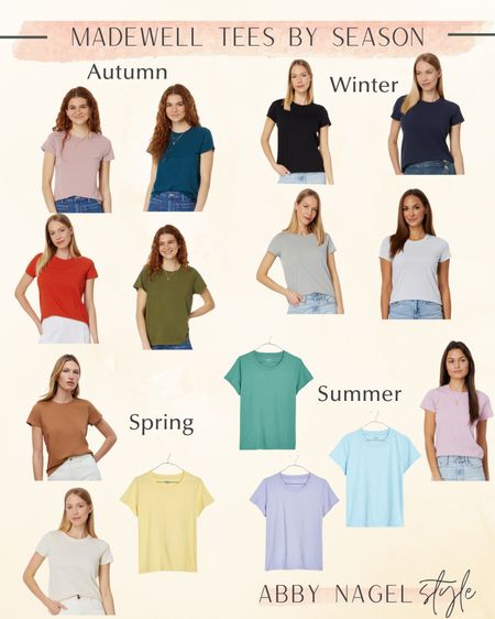 Madewell Northside Vintage Tee 
🍁🌷☀️❄️
Tan & Cream also work for Autumns. 
Ordered Warm Thistle to verify, but predicting it could sit close to Rosewood.  
*If you don’t see the color you want linked, just click on a tee and view all the available options.  

#LTKtravel #LTKfindsunder50 #LTKxMadewell