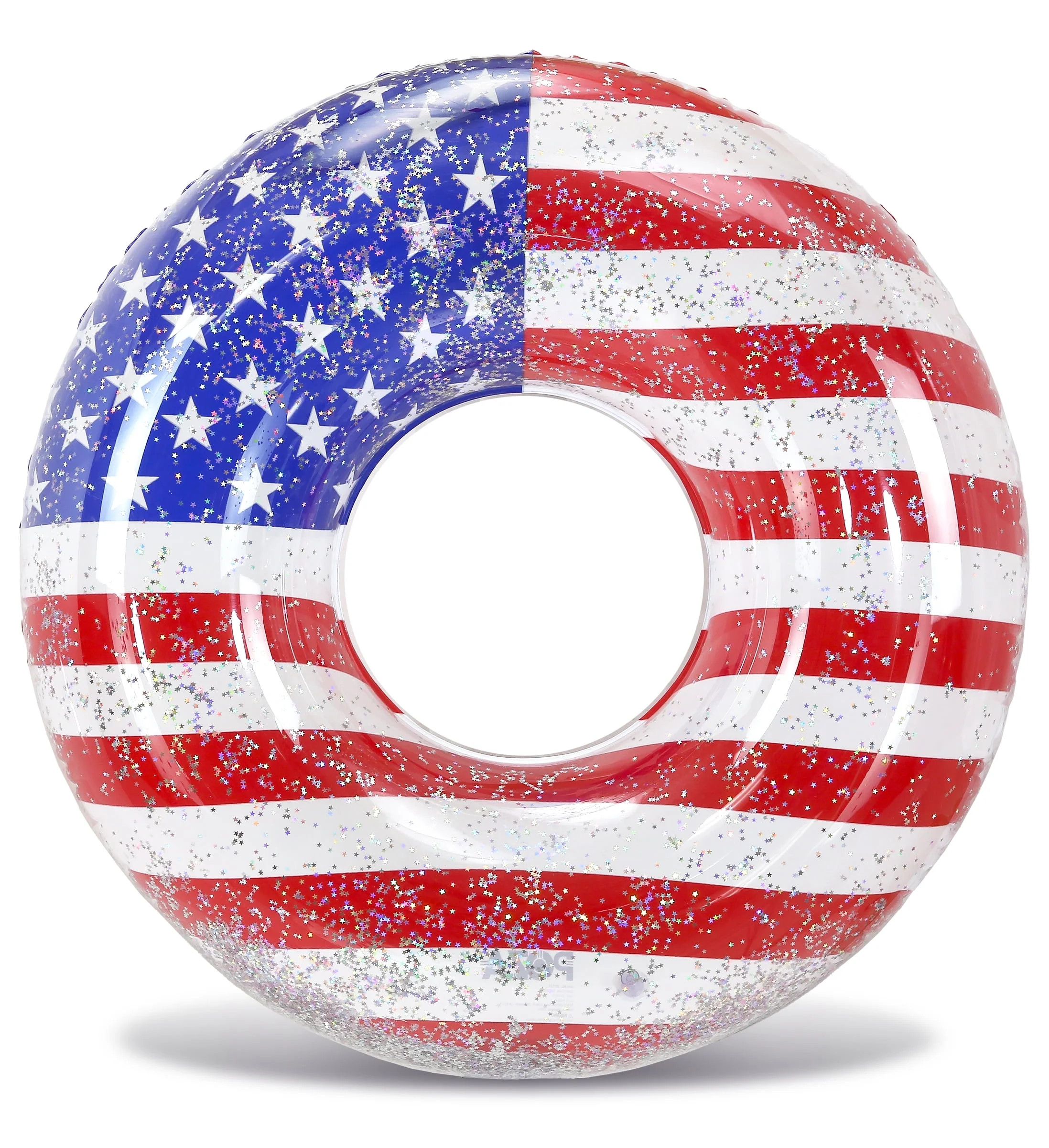 POZA Inflatable USA Flag Giant Pool Float Tube - Sparkle Silver Stars Confetti Filled Luxurious F... | Walmart (US)