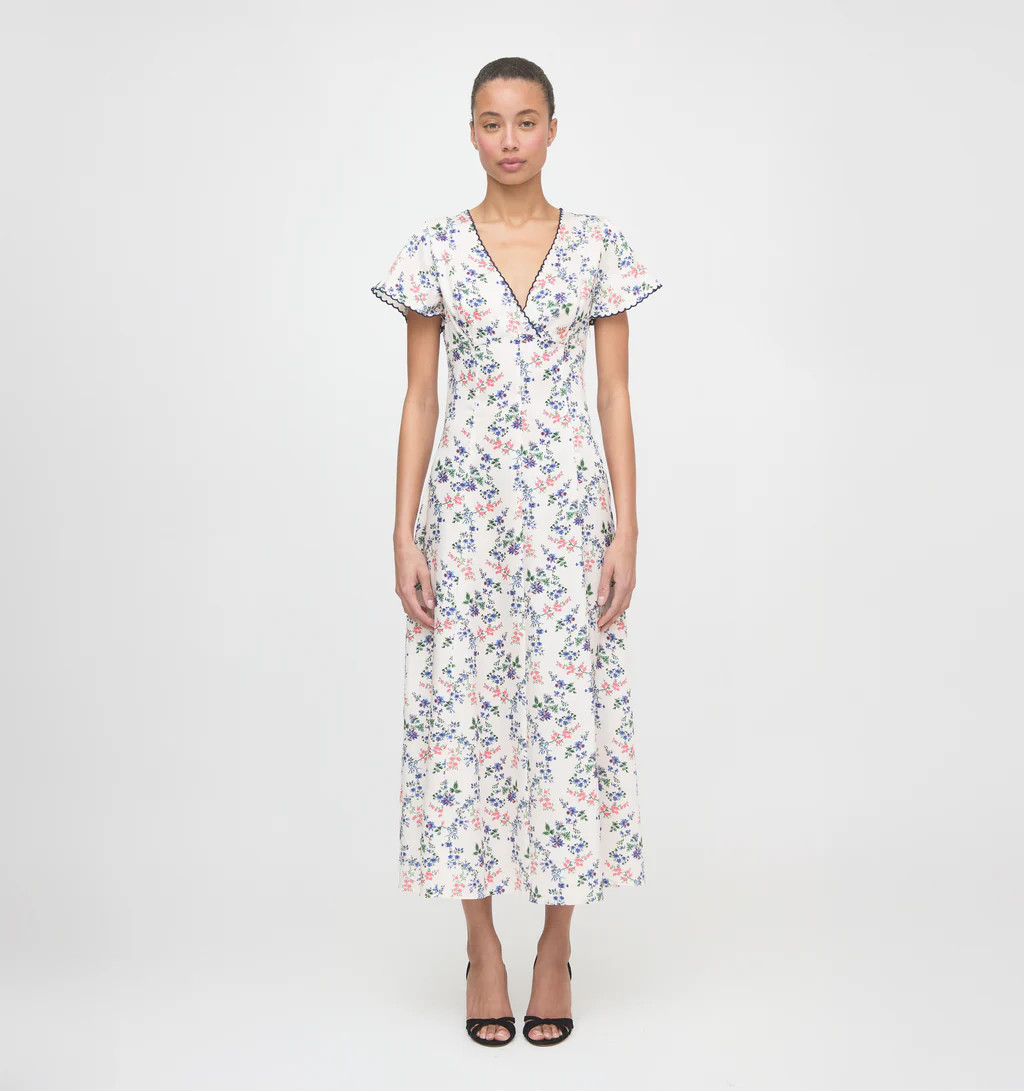 The Brie Dress - Scallop Bow Chintz Pink | Hill House Home US