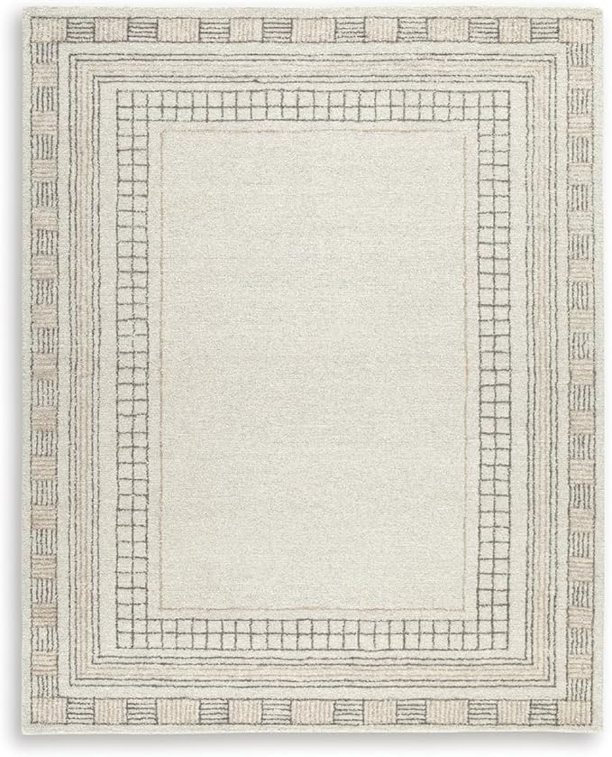 Signature Design by Ashley Idaman Casual Indoor Hand-Tufted Geometric Wool Blend 5 x 7 Rug, Light... | Amazon (US)