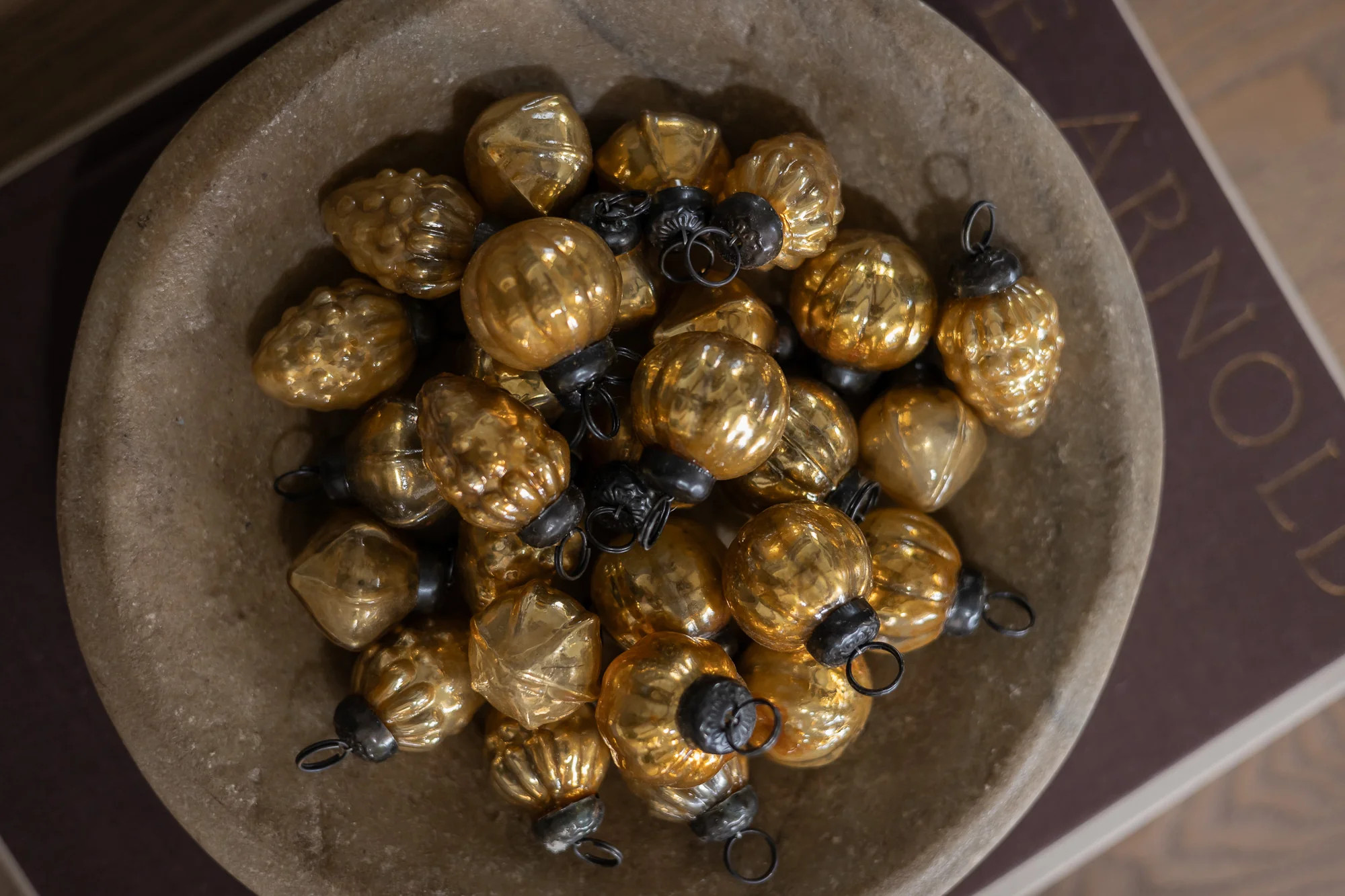 Mini Mercury Gold Glass Ornaments, Set of 36 | Cottage and Key