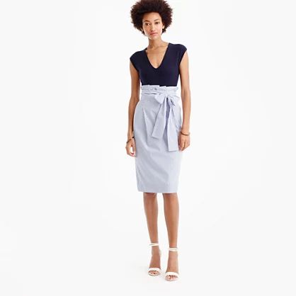 Paper-bag skirt in shirting stripe | J.Crew US