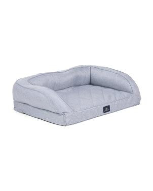 Large Faux Linen Quilted Couch Pet Bed | TJ Maxx