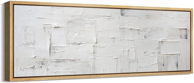 MUDECOR Extra Large Framed Canvas Print Wall Art Minimalist White Textured Abstract Raised Patter... | Amazon (US)
