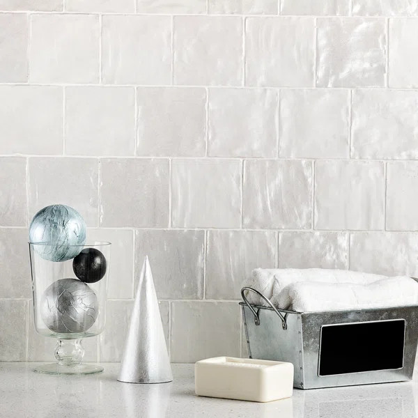 Amagansett 4" x 4" Straight Edge Ceramic Singular Tile | Wayfair North America