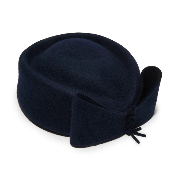NAVY BOW PILLBOX HAT | LELE SADOUGHI