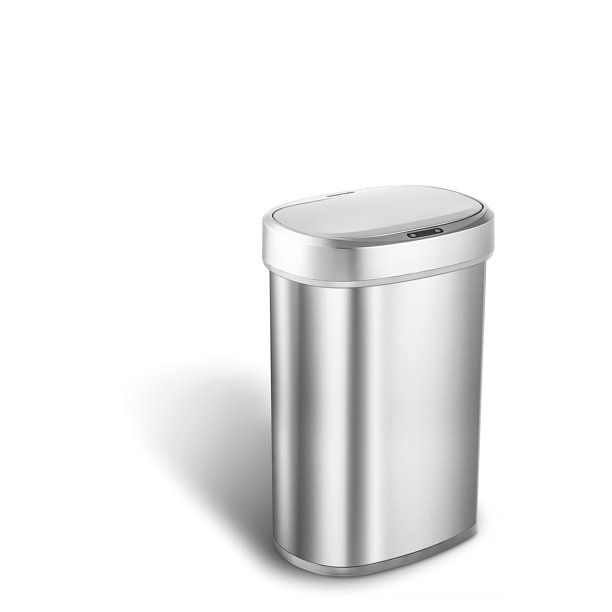 Nine Stars Motion Sensor Trash Can with Stainless Steel Lid, 13.2 gal / 50 Liter - Walmart.com | Walmart (US)