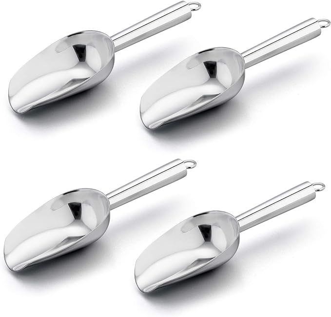 E-far Mini Scoop, 3 Ounce Stainless Steel Kitchen Utility Scoops, Ideal for Candy/Ice Cube/Flour/... | Amazon (US)