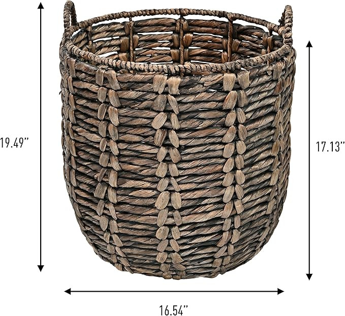 happimess BSK1003B Laurel 19.49" Bohemian Handwoven Abaca Hamper Basket with Handles, Brown for S... | Amazon (US)