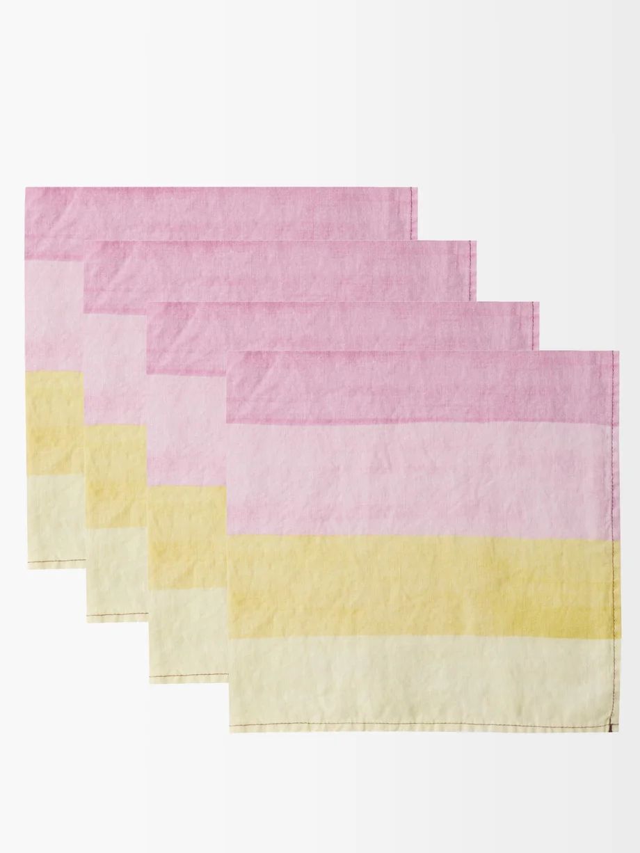 Set of four Shades Degrade-print linen napkins | Summerill & Bishop | Matches (US)