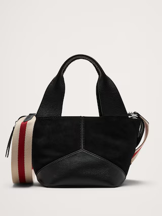 Leather & Suede Mini Zip Tote | Banana Republic (US)