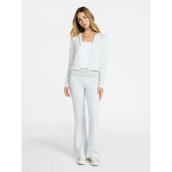 No Boundaries Zip-Up Hoodie and Foldover Pants Set, 2-Piece, Women’s XXS-XXL | Walmart (US)