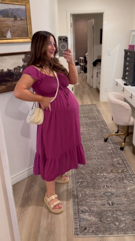 Can’t get over the color of this maternity maxi dress! Cute summer outfit with the bag and sandals!! 

Dress: size small 
Shoes: TTS

Maternity dress, summer sandals, petite friendly, maternity fashion, maxi dress 

#LTKBump #LTKFindsUnder100 #LTKStyleTip
