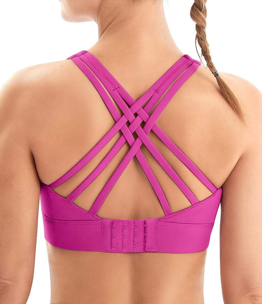 IUGA Sports Bras for Women High Support Large Bust High Impact Womens Sports Bras Strappy Padded ... | Amazon (US)