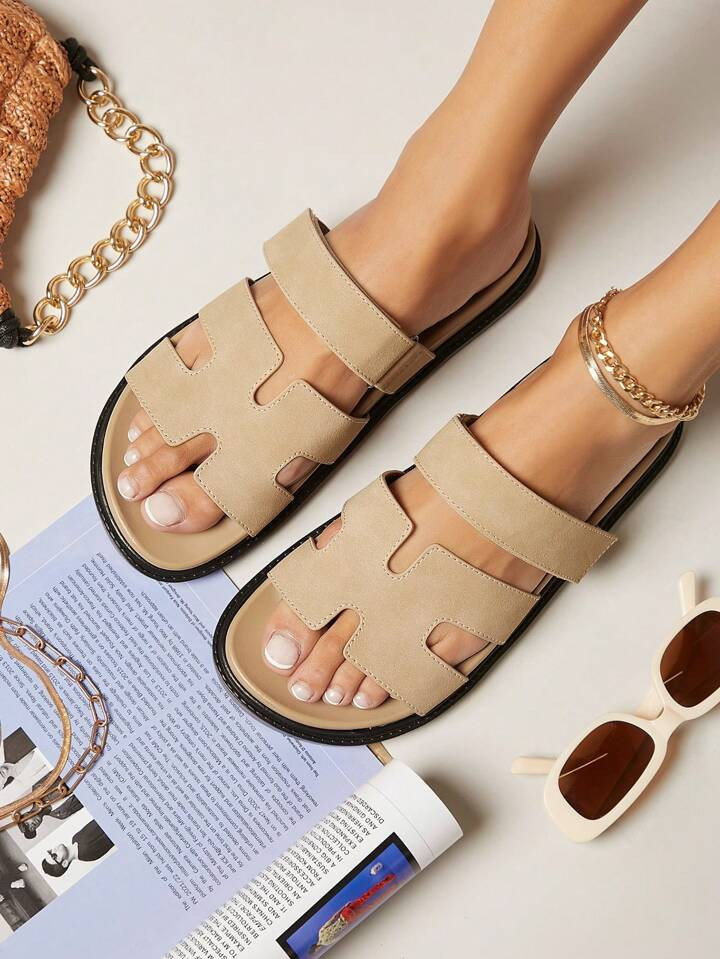 Open Toe Slip-On Sliders | SHEIN