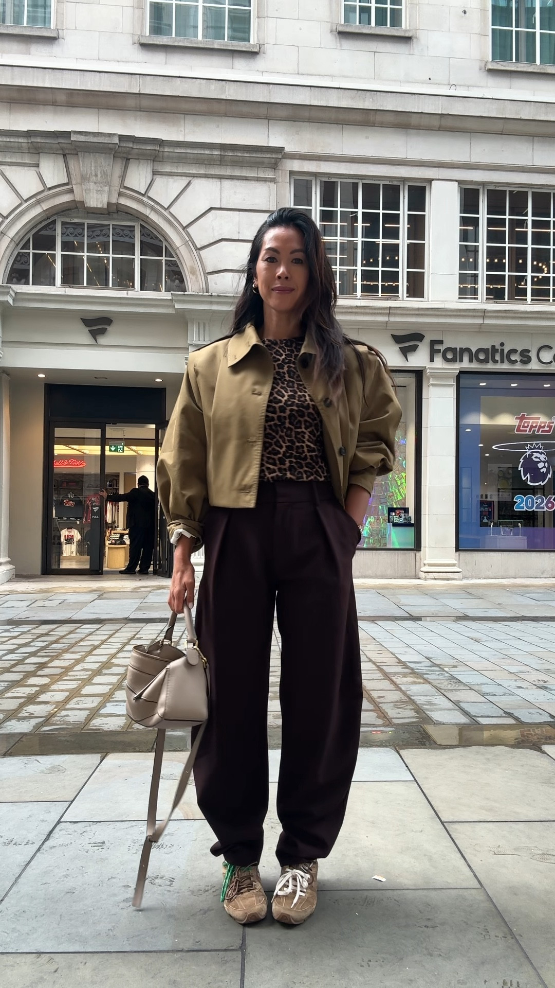 Outfit of the day in town
I’m wearing Zara pleated crop jacket previous season but linked current colourway.
Zara barrel leg trousers again previous but linked alternatives.
Leopard print knit ( exact) 
Miu Miu x new balance trainers
Loewe bag


#LTKautumn #LTKuk #LTKeurope