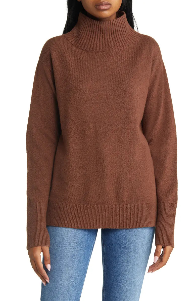 Caslon® Funnel Neck Cotton Blend Sweater | Nordstrom | Nordstrom