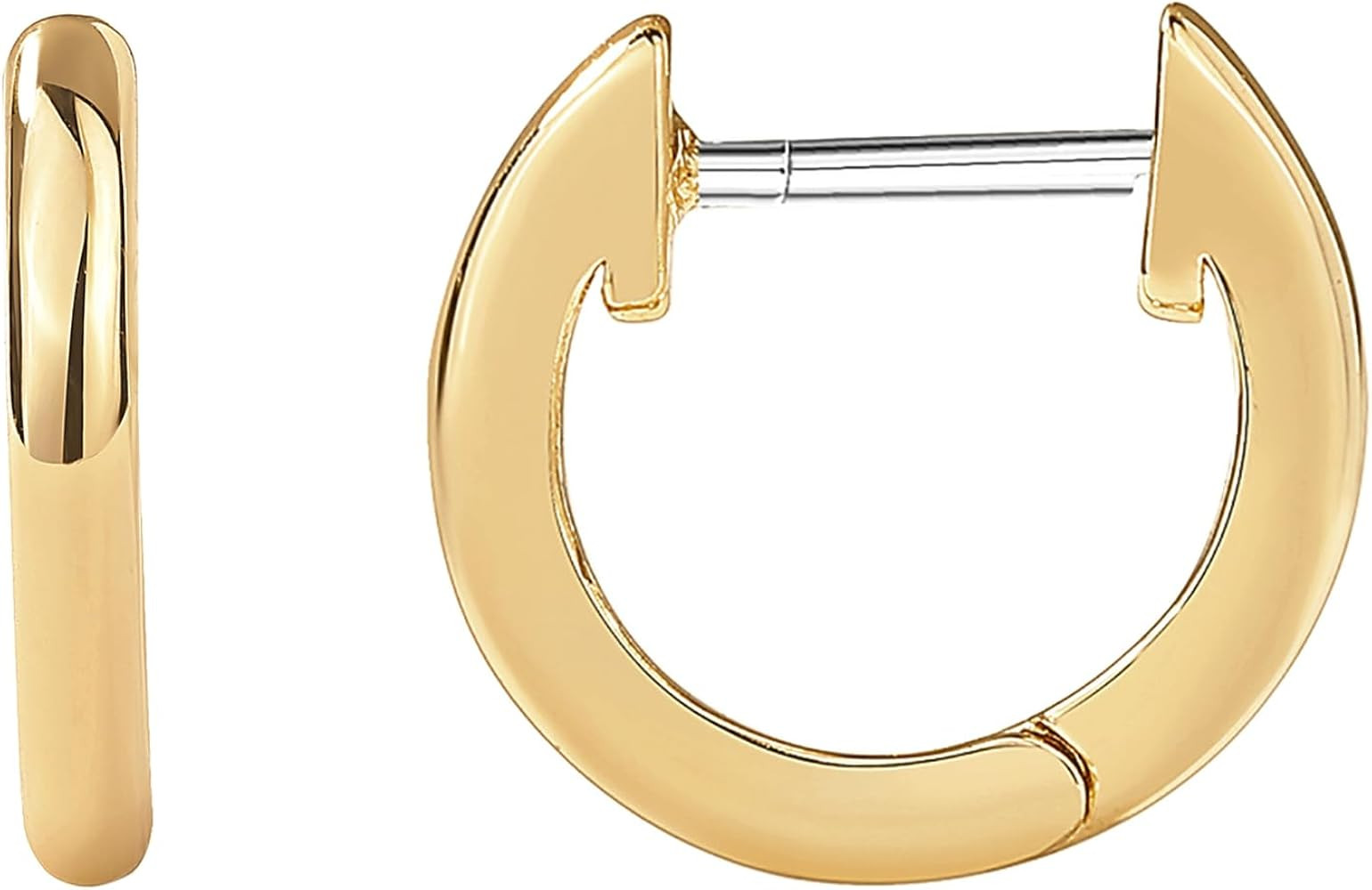PAVOI Small Gold Hoop Earrings for Women - 14K Gold Plated Huggie Earring | Amazon (US)