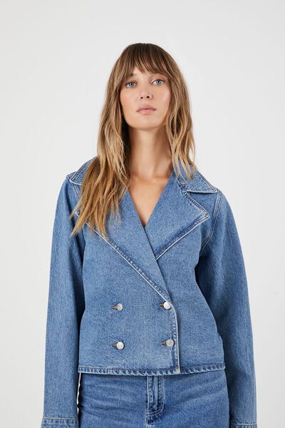 Denim Double-Breasted Trench Jacket | Forever 21 (US)