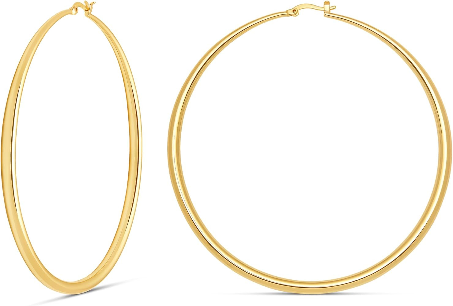 MILLA 14K Gold Hoop Earrings For Women, Silver Hoop Earrings & Rose Gold Earrings with Graduated ... | Amazon (US)