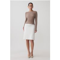 Greer Knee Length Skirt / White | MESHKI | S | Meshki UK