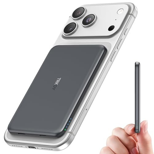 for Magsafe Portable Charger,5000mAh Slim Wireless Magnetic Power Bank with USB C Charging,Travel Essential for Magsafe Battery Pack Compatible with iPhone 17/16/15/14/13/12 Series,Graphite Gray | Amazon (US)