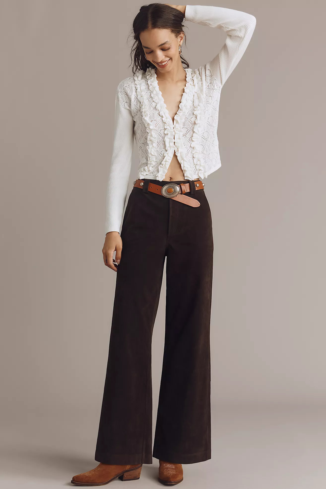 Joe's Jeans The Mia Faux-Suede Wide-Leg Ankle Pants | Anthropologie (US)