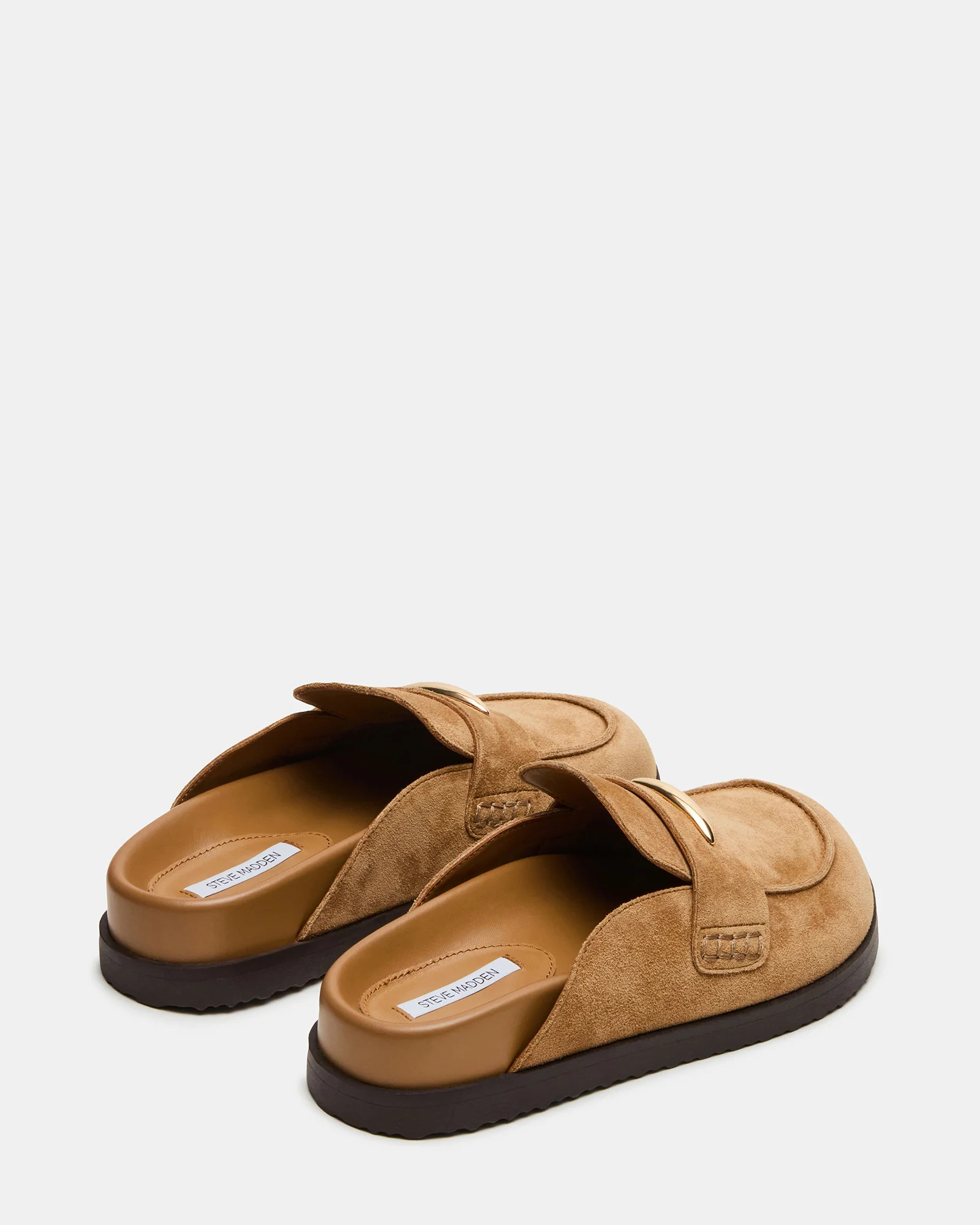 TOBIN Chestnut Suede Slip-On Mule Women's Flat | Steve Madden (US)