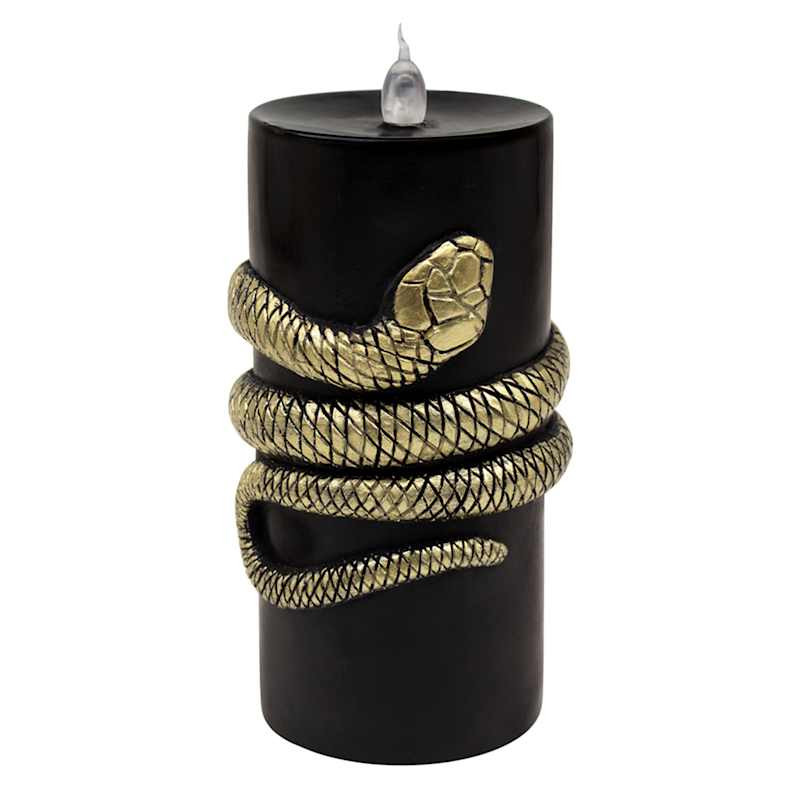 Snake Wrapped Pillar Candle, 6" | At Home