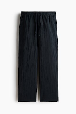 H & M - Hose aus Strukturstoff in Relaxed Fit - Schwarz | H&M (DE, AT, CH, NL, FI)