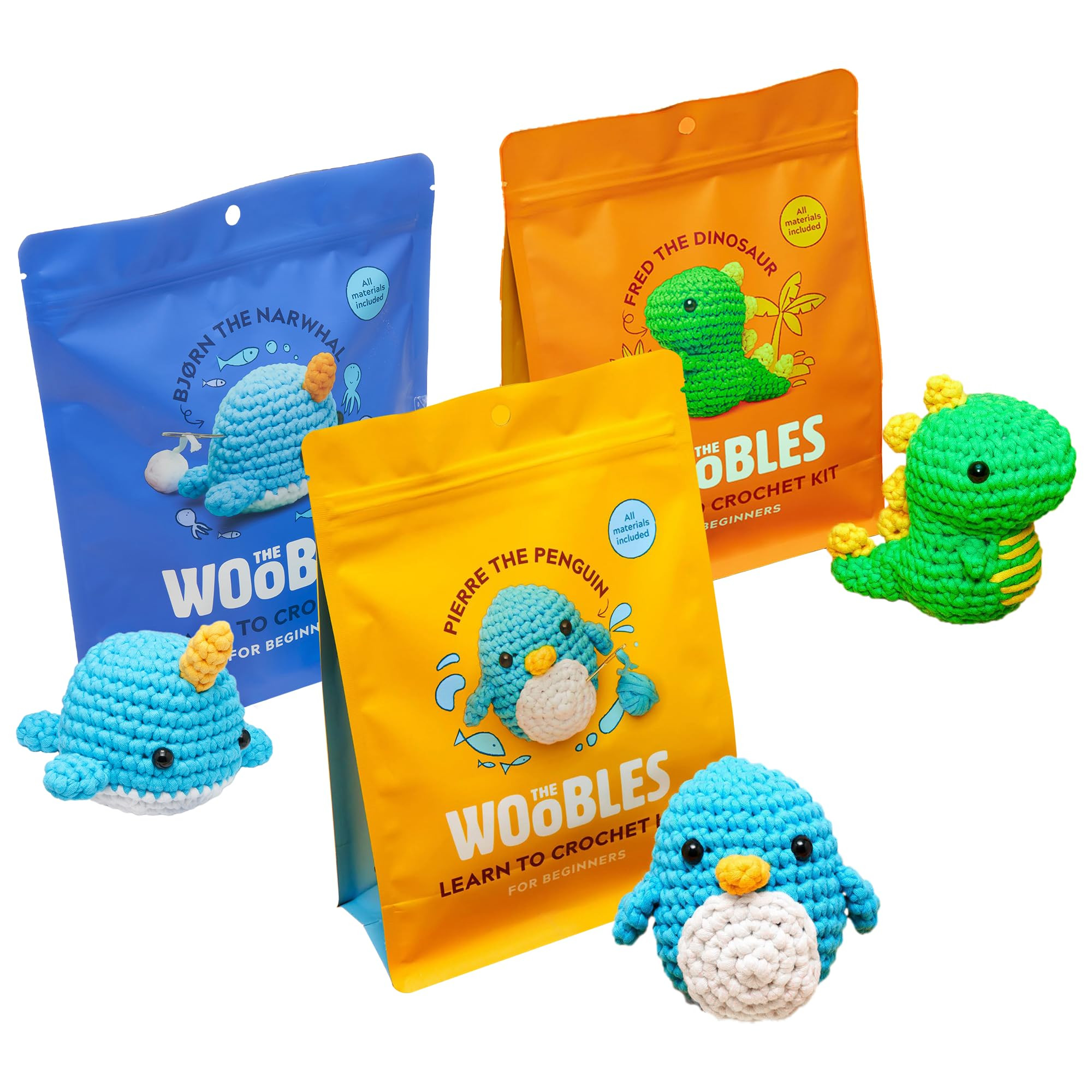 The Woobles Beginners Crochet Kit with Easy Peasy Yarn as seen on Shark Tank Bundle - with Step-b... | Amazon (US)