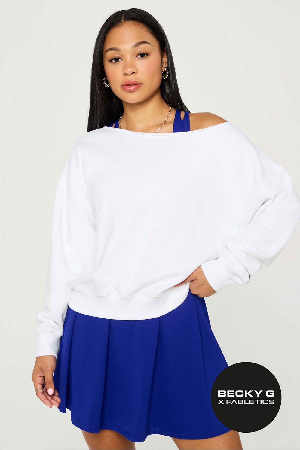 Year Round Terry Off Shoulder Sweatshirt | Fabletics - North America